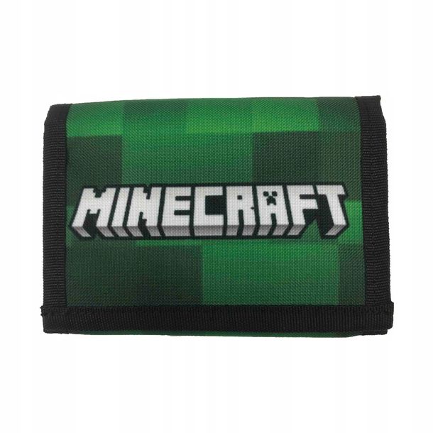 portfel Minecraft portfelik rozkładany wzór Ciemny Zielony