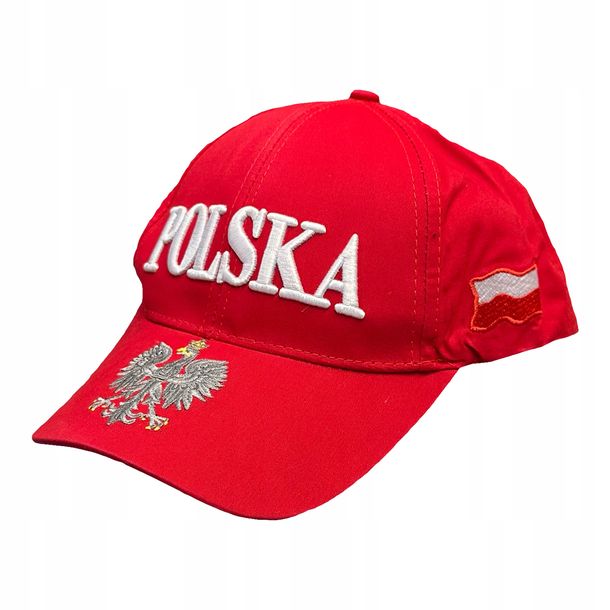 Czapka Dziecięca kibica z daszkiem POLSKA bejsbolówka HAFT orzeł na daszku
