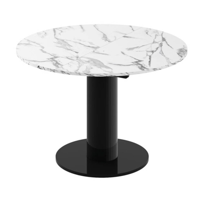 Stół rozkładany SOLO LUX Marble White HG + Czarny HG
