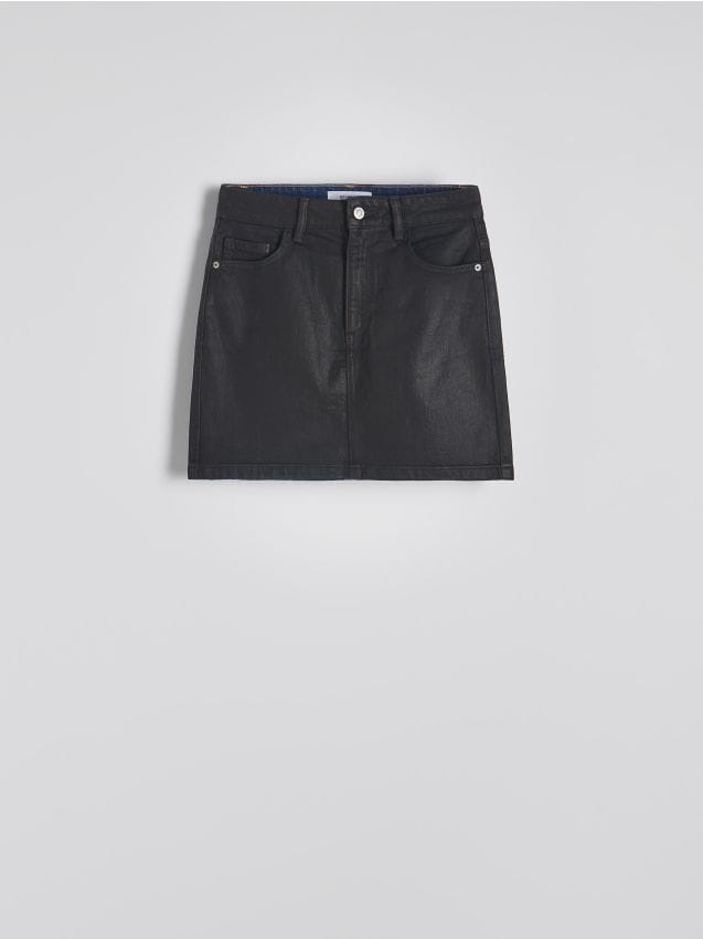 Reserved - Jeansowa spódnica mini - dark grey jeans