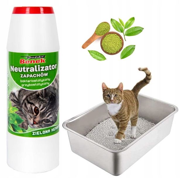 Super BENEK Neutralizator Zapachów Do Kuwet Pochłaniacz Zielon Herbata 500g