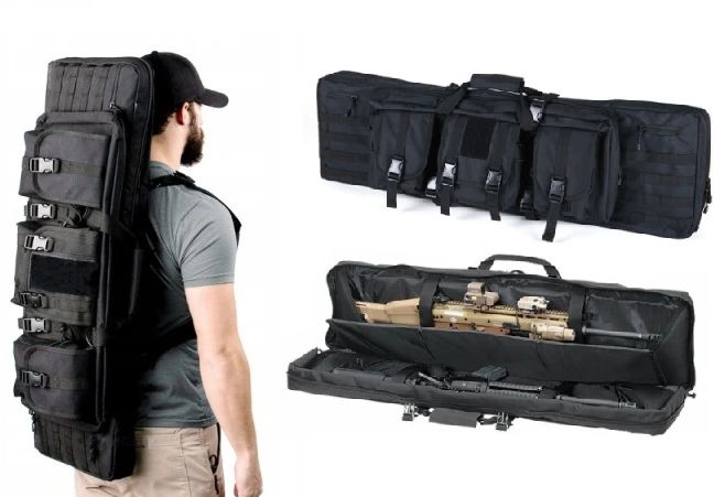 Torba Pokrowiec Plecak na Broń 116cm czarna