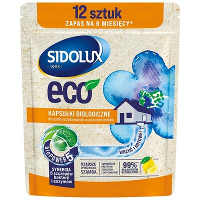 Sidolux Tabletki do szamb i przydomowych oczyszczalni Eco Cytryna 12 szt.
