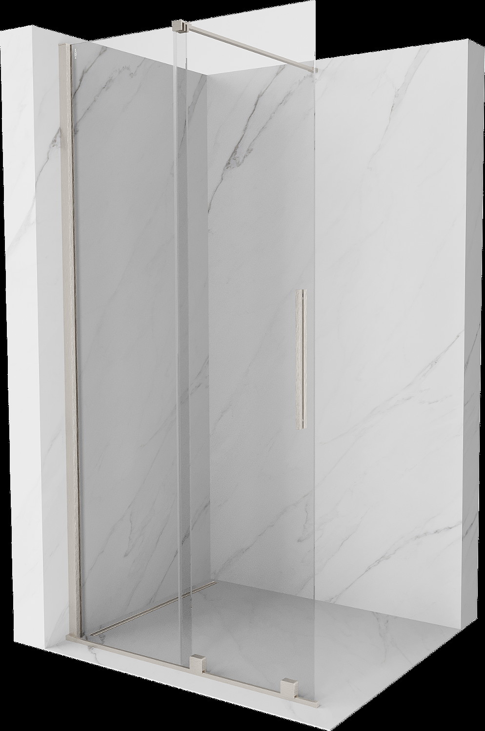 Mexen Velar ścianka prysznicowa rozsuwana Walk-in 120 x 200 cm, transparent 8 mm, nikiel szczotkowany - 871-120-000-03-97