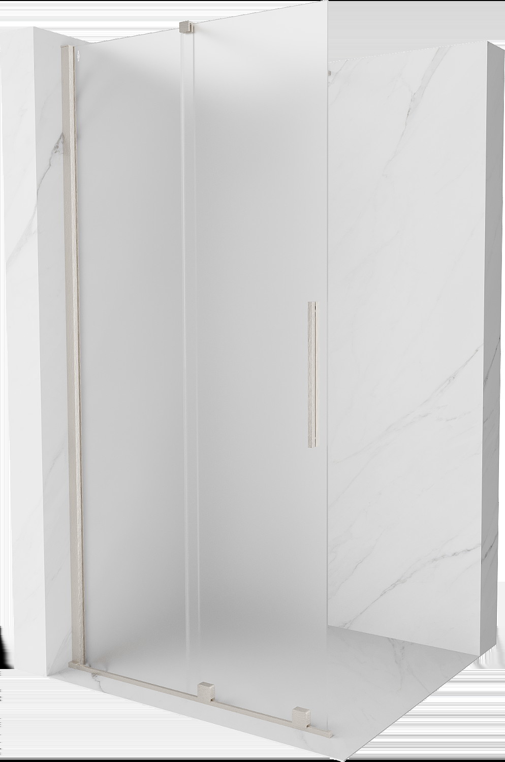 Mexen Velar ścianka prysznicowa rozsuwana Walk-in 80 x 200 cm, szron 8 mm, nikiel szczotkowany - 871-080-000-33-97