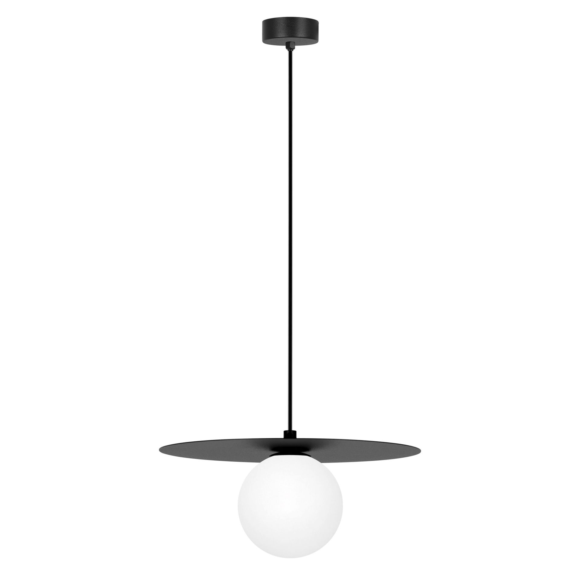 Czarna lampa wisząca z kloszem kulką ⌀10 cm K-5436 z serii ROBIN