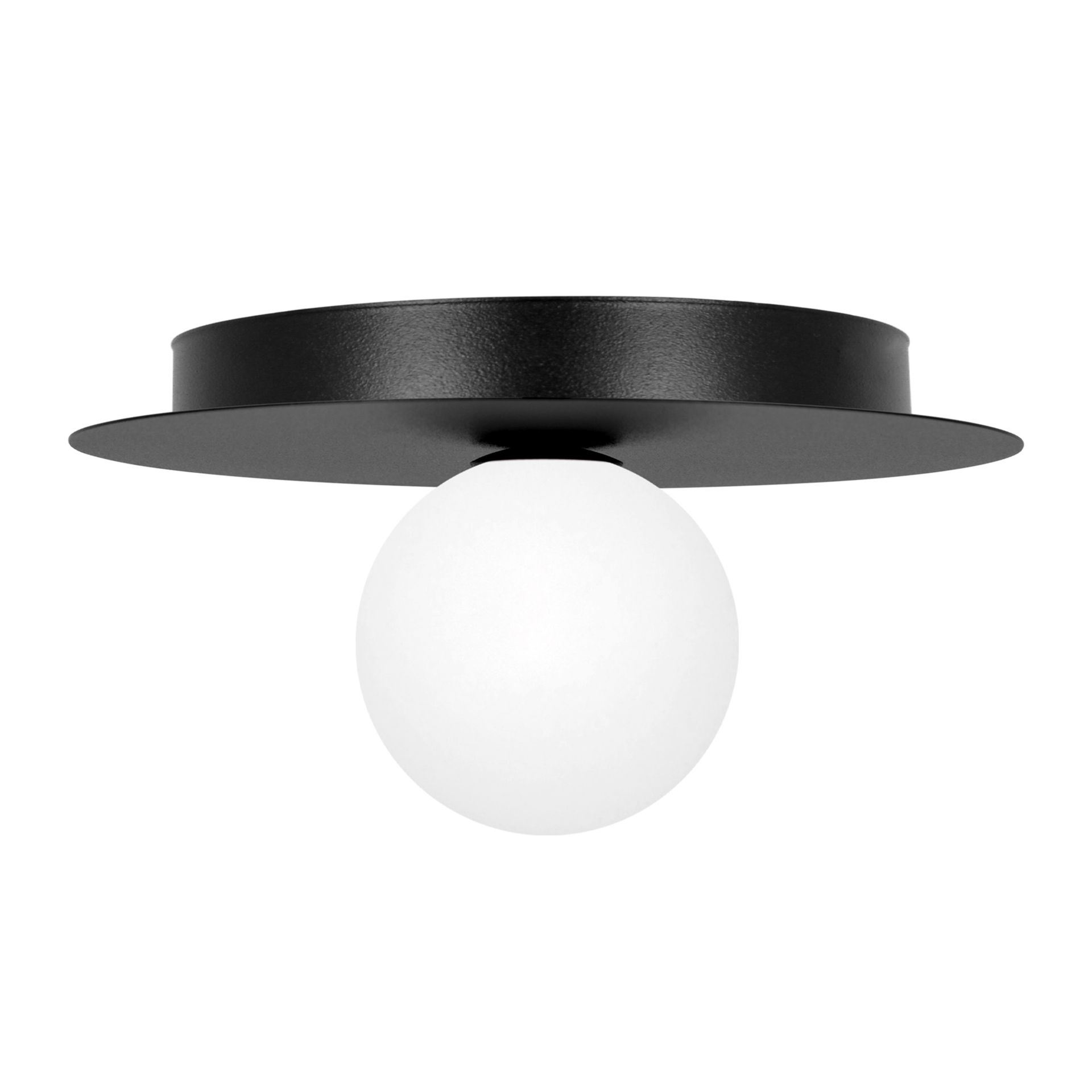 Czarna lampa sufitowa z białym kloszem ⌀10 cm K-5438 z serii ROBIN