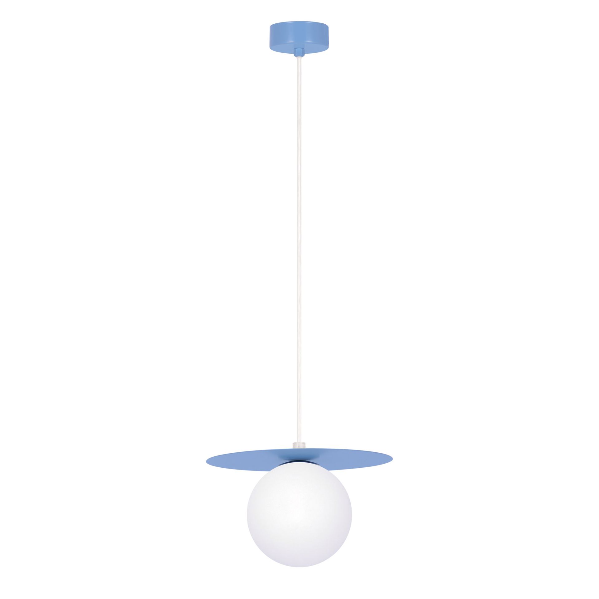 Unikalna, niebieska lampa wisząca z kloszem K-5445 z serii ROBIN