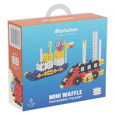 Klocki konstrukcyjne Mini Waffle - Przyborniki pojazdy 140 elementów
