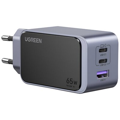 Ładowarka sieciowa Ugreen Nexode Air 65W, USB + 2x USB-C (szara)
