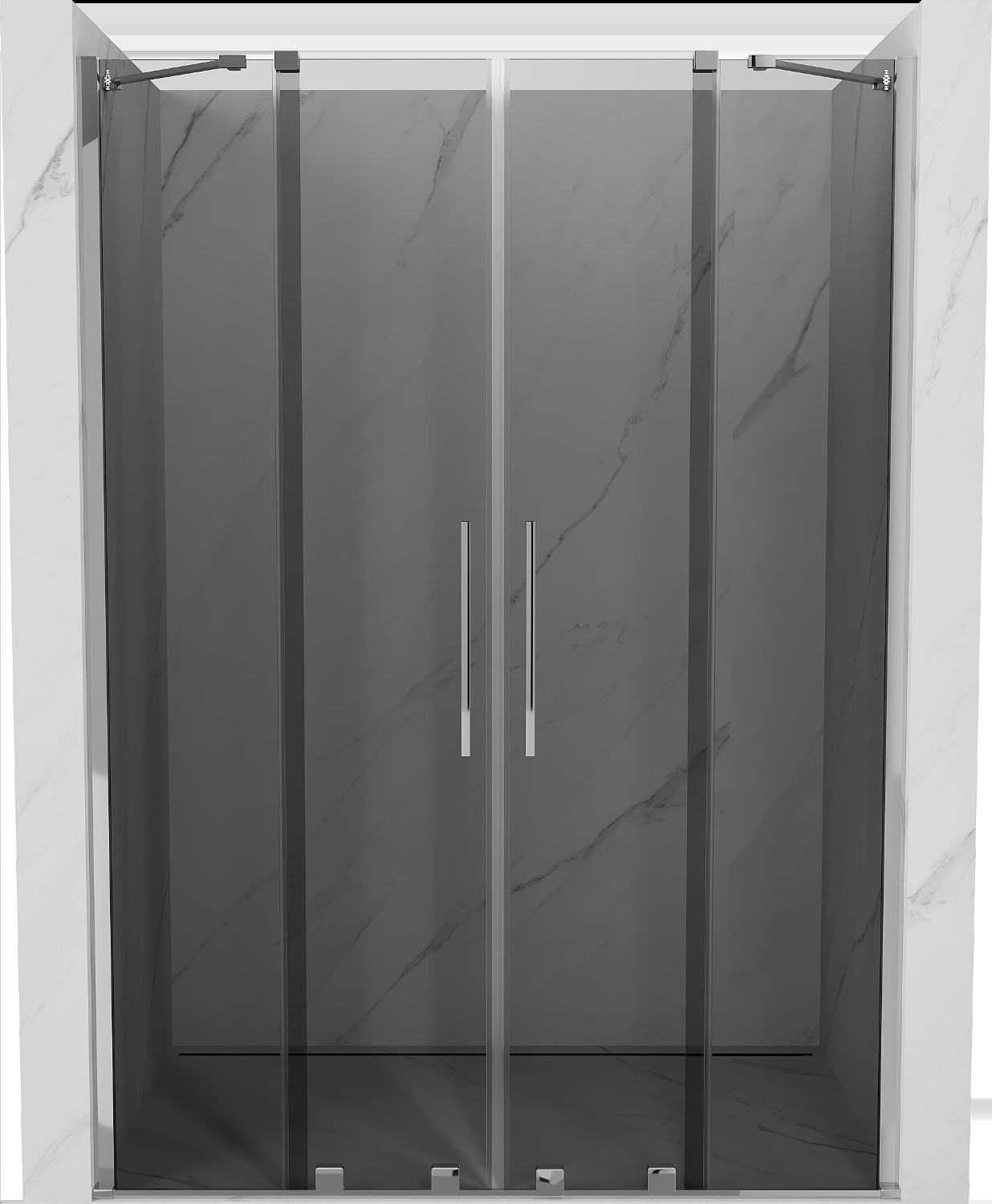 Mexen Velar Duo drzwi prysznicowe rozsuwane 140 cm, grafit, chrom - 871-140-000-42-01