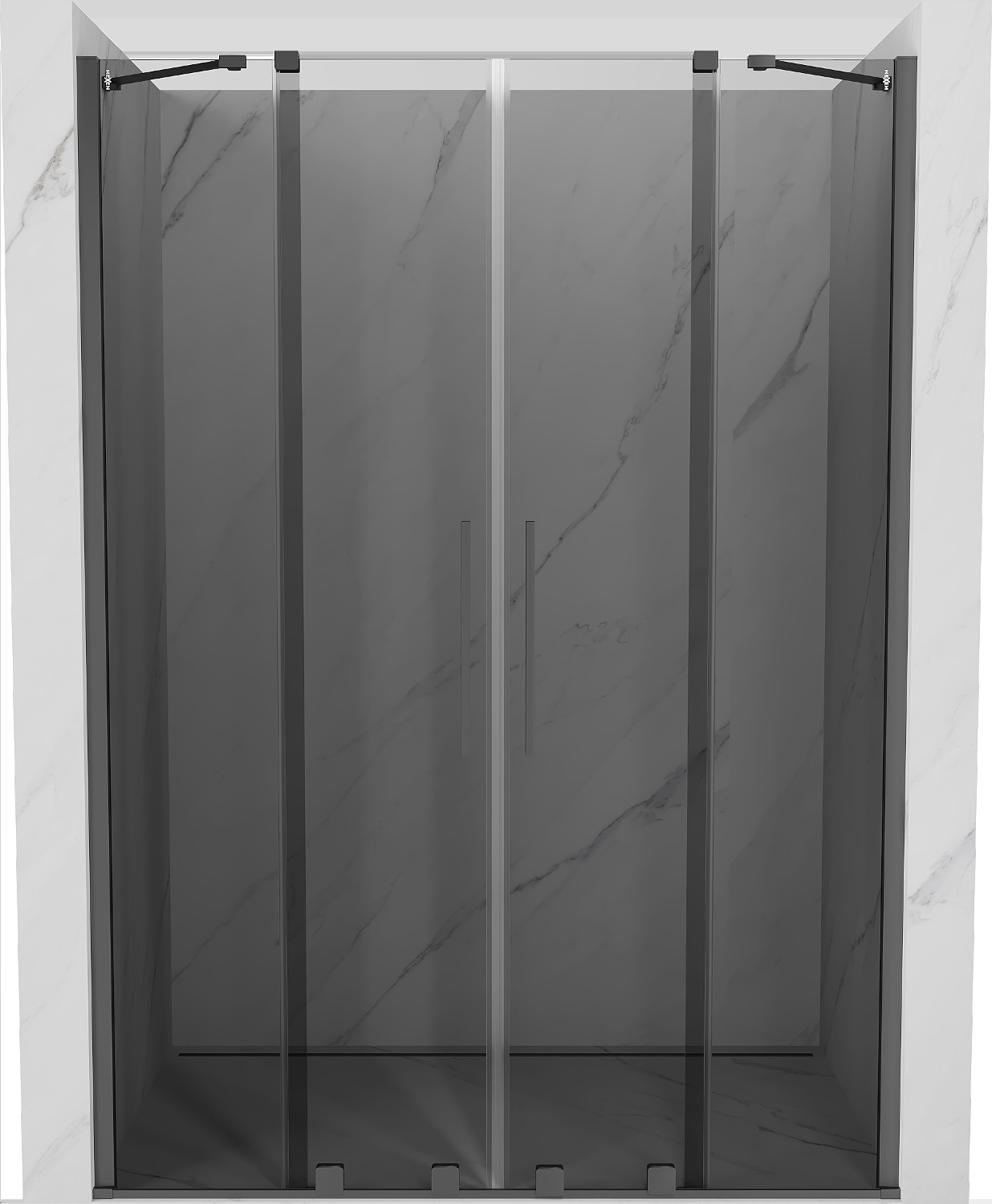 Mexen Velar Duo drzwi prysznicowe rozsuwane 150 cm, grafit, gun metal - 871-150-000-42-95