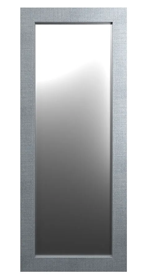 Prostokątne lustro na ścianę szare płótno R9-B76