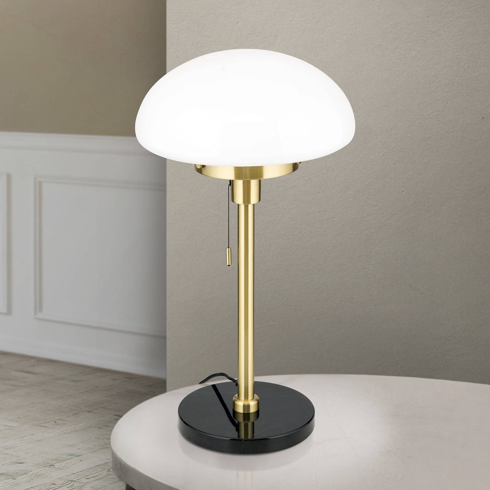 ORION Lampa stołowa Sparta, czarny/mosiądz, szkło, marmur, 55 cm
