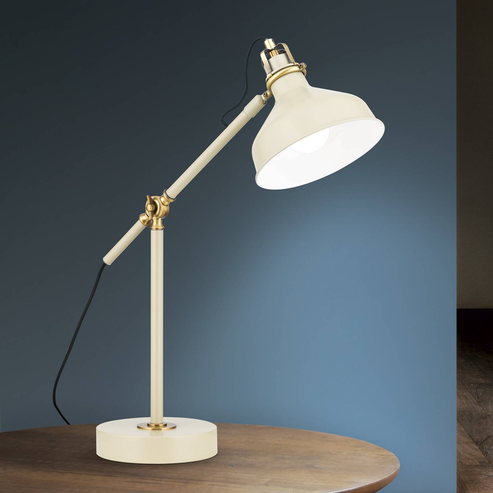 ORION Lampa stołowa Schiller, khaki, metal, 59 cm wysokości, regulowana