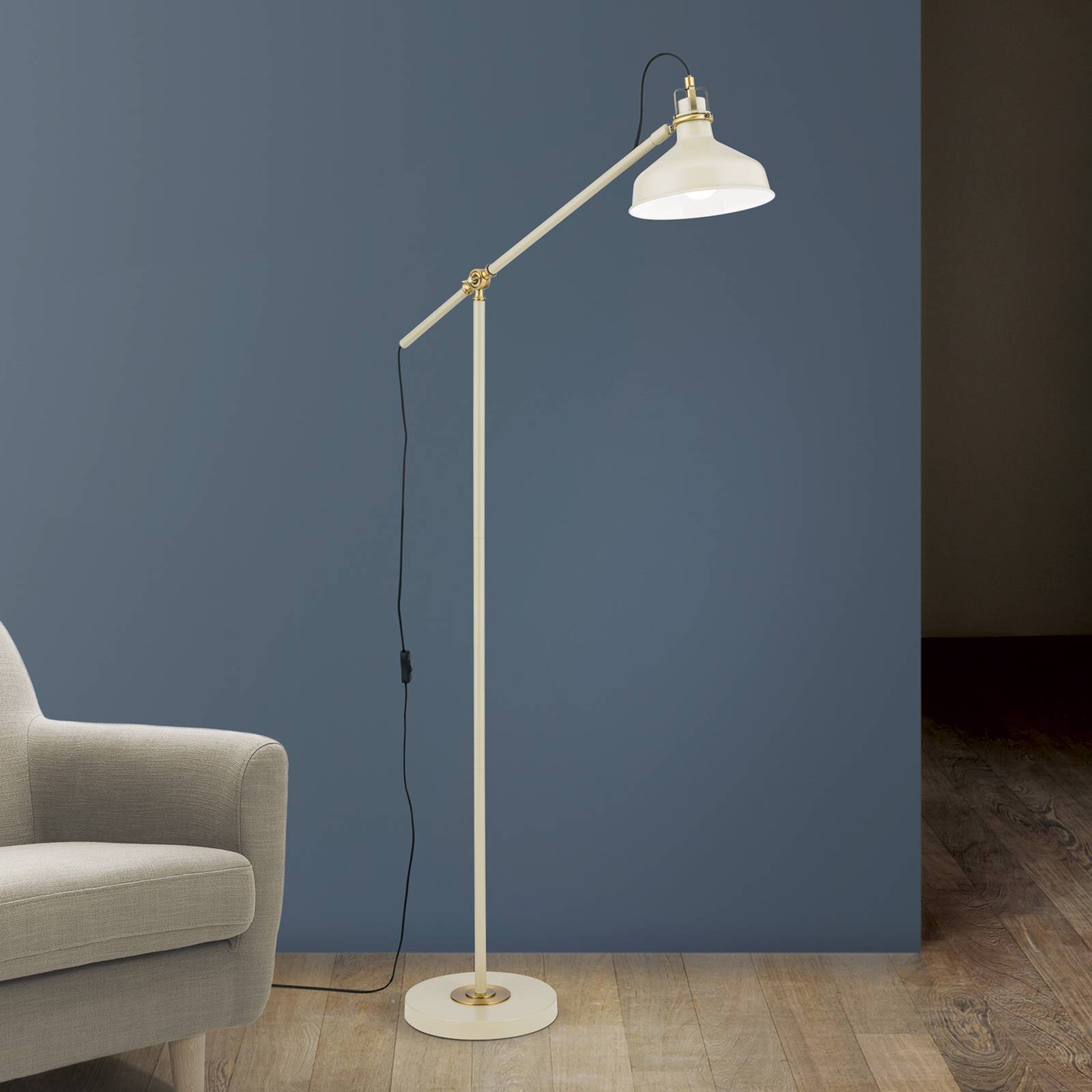 ORION Lampa podłogowa Schiller, khaki, metal, 153 cm wysokości, regulowana