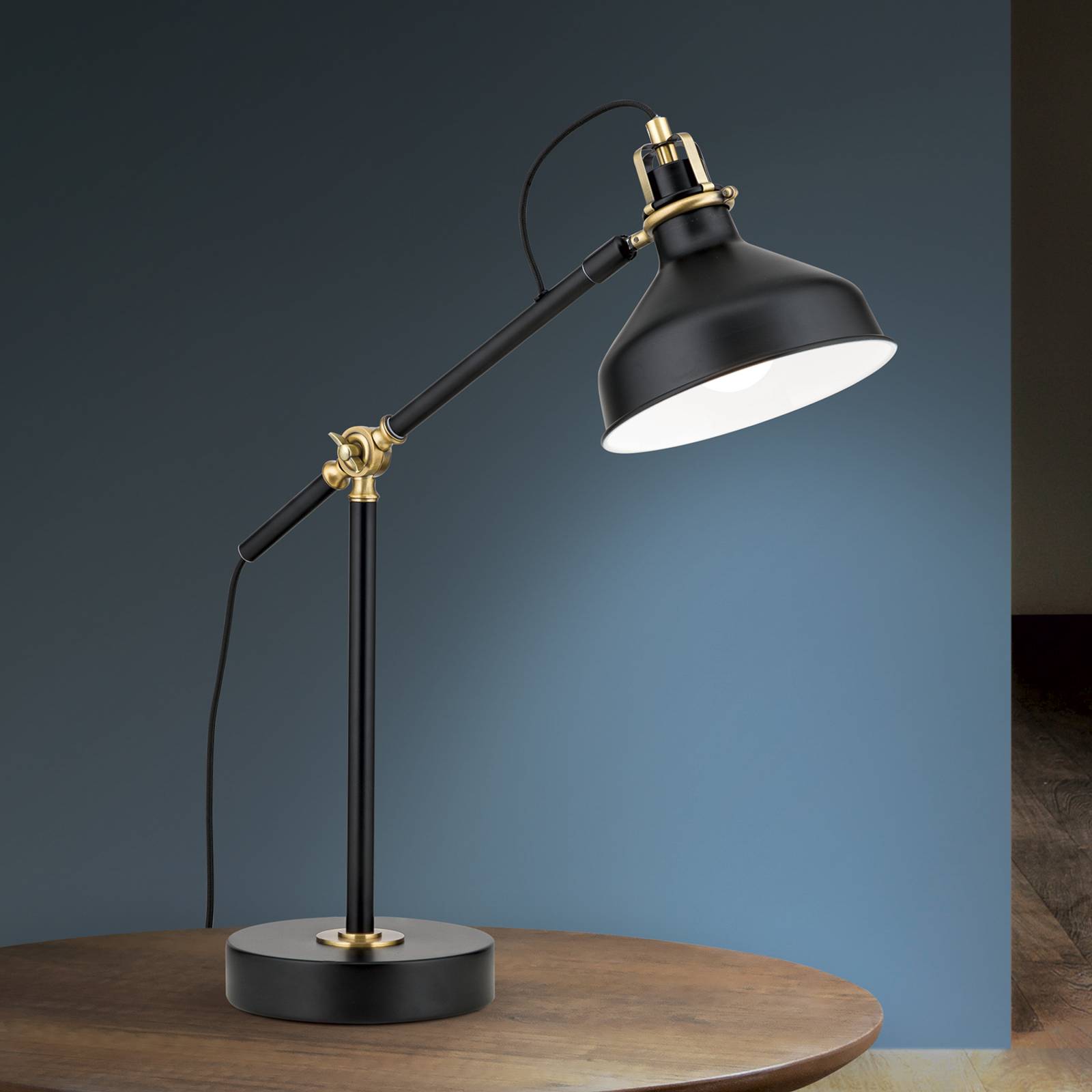 ORION Lampa stołowa Schiller, czarna, metal, 59 cm, regulowana