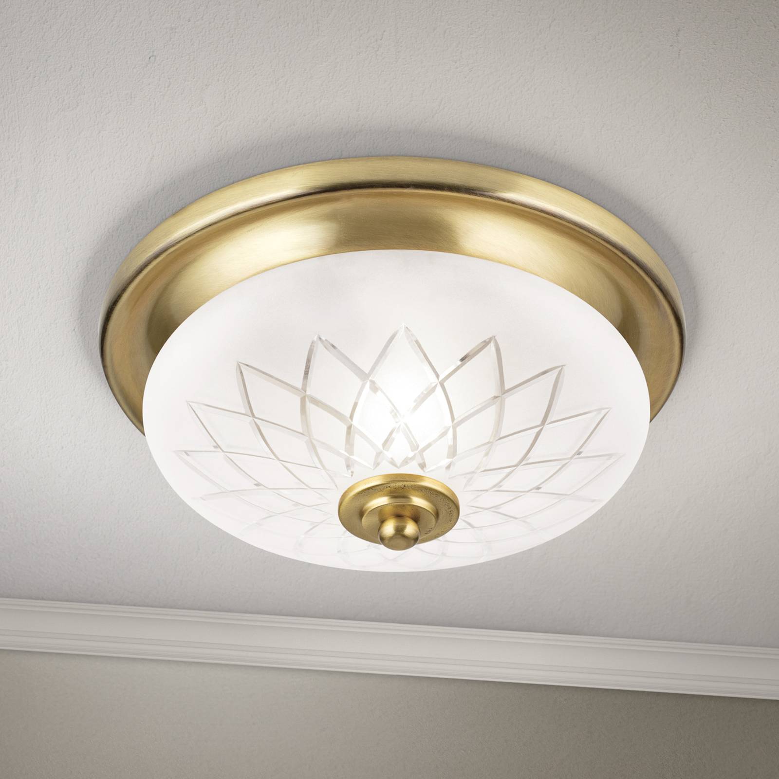 ORION Lampa sufitowa Porto, Ø 26 cm, kolor brązowy, szkło, E27