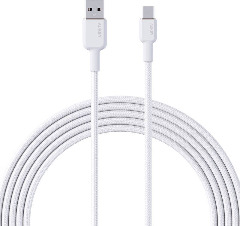 Kabel USB Aukey CB-NAC1 USB-A do USB-C 1m Biały