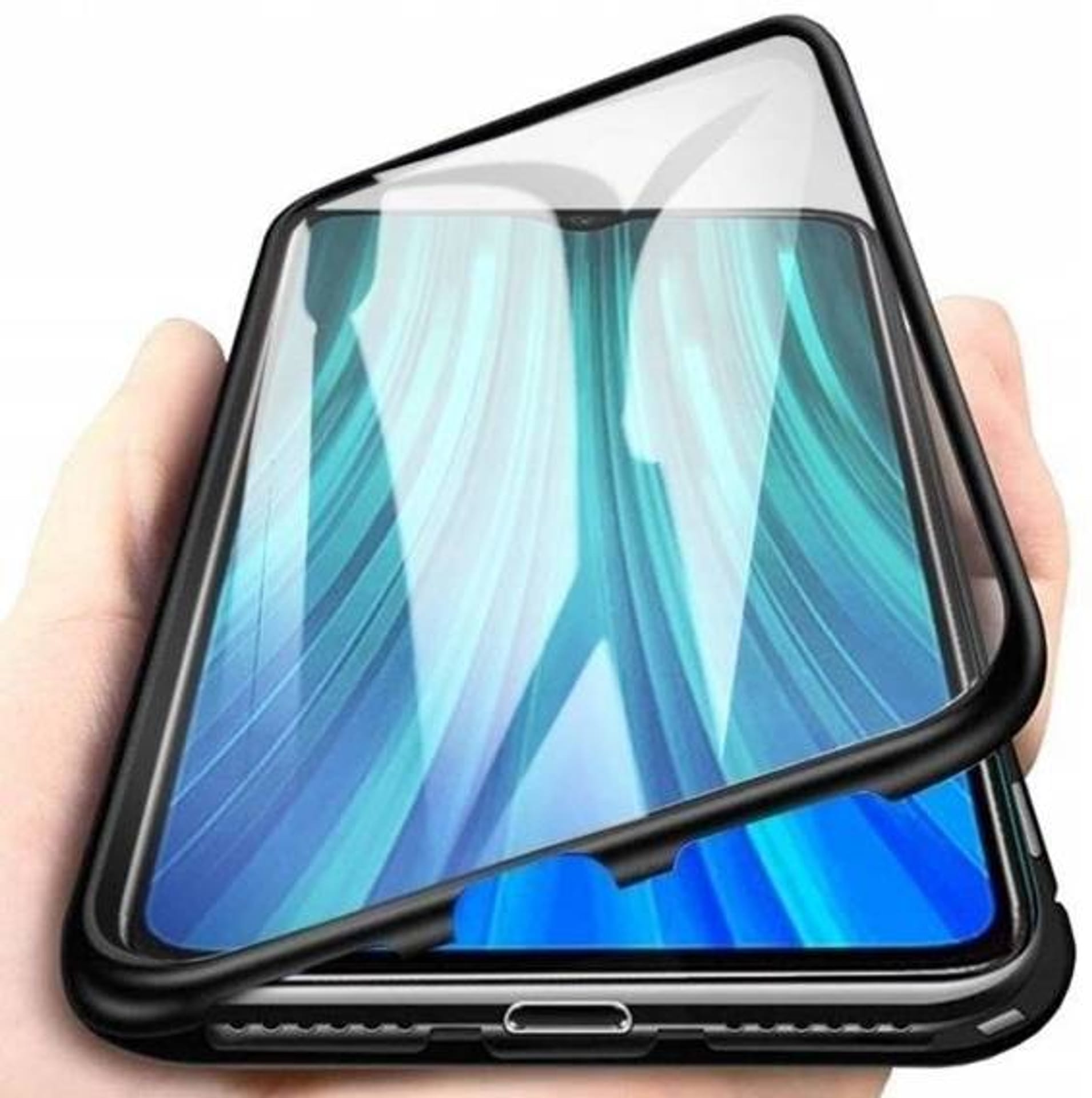 Etui SAMSUNG GALAXY A55 5G  Double Magnetic 360° Aluminium i Szkło Hartowane czarne
