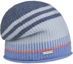 Czapka Kaszmirowa Stripe Headsock by Seeberger, niebieski, One Size
