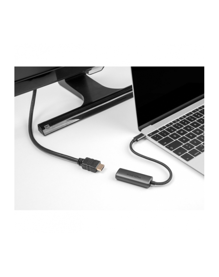 DeLOCK USB adapter, USB-C male > HDMI female DP Alt Mode grey, 20cm, 8K + HDR