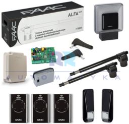 FAAC Zestaw ALFA 414 do 3 m + Lampa XLED + 3 Piloty
