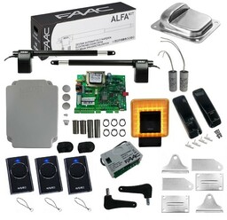 FAAC Zestaw ALFA 414 do 3 m + 3 Piloty + Lampa XLED + Odbojnik