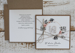 Wyjątkowa kartka ślubna ręcznie robiona z gotowymi życzeniami