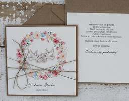 Wyjątkowa kartka ślubna ręcznie robiona z gotowymi życzeniami