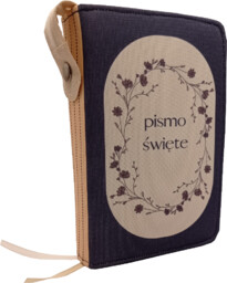 Okładka, ETUI na Biblię, Pismo Święte z ulubionym CYTATEM, DEDYKACJĄ, wzór WIANEK, zamykana na zamek