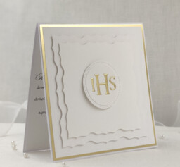 Zaproszenia na Pierwszą Komunię Swiętą, Linia Gold, wzór 12