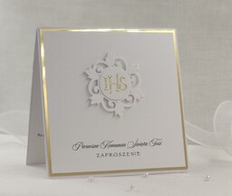 Zaproszenia na Pierwszą Komunię Swiętą, Linia Gold, wzór 10