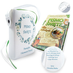 ZESTAW Biblia prezent na Komunię, Pismo Święte dla młodych, okładka, dedykacja paginacja