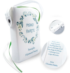 Okładka na Pismo Święte PALLOTTINUM 18x12 na zamek, prezent na komunię z dedykacją