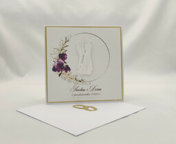 Kartka na ślub w ozdobnej kopercie, W 54