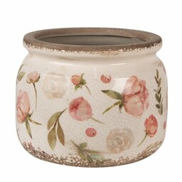 Osłonka Na Doniczkę Ceramiczna w Kwiaty H Clayre & Eef