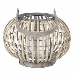 Clayre & Eef Drewniany Lampion Kula M 6RO0465M