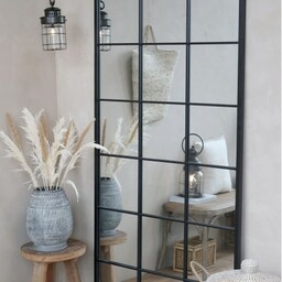 Duże Lustro Okno w Metalowej Ramie Chic Antique A