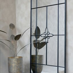 Duże Lustro Okno w Metalowej Ramie Chic Antique C