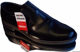 CZARNE szerokie WSUWANE mokasyny teg H 40