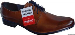 MOSKAŁA skórzane półbuty meskie koniak 39