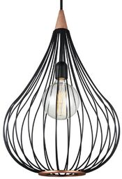 Halo Design - Drops Lampa Wisząca Ø38 Black/Dark Wood Halo Design