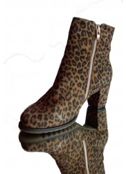 BOTKI skóra szerokie pantera obcas 6 CM 39