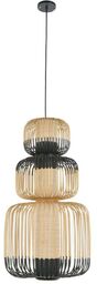 FORESTIER Forestier Bamboo lampa wisząca czarna 3-punktowa