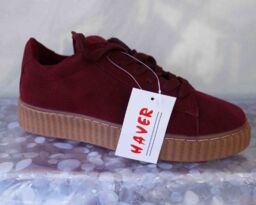 TRAMPKI NISKIE BURGUND gruba podeszwa 40