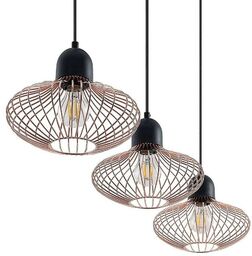 Lindby - Justinos 3 Lampa Wisząca Black/Copper Lindby