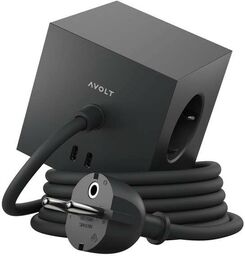 Avolt - Square 1 w/30W Dual USB-C & Magnet 1,8m Stockholm Black Avolt