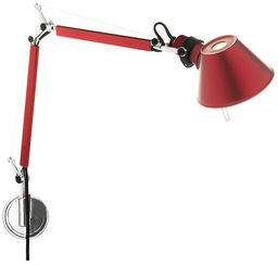 Artemide - Tolomeo MICRO Parete Lampa Ścienna Czerwona Artemide
