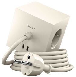 Avolt - Square 1 w/30W Dual USB-C & Magnet 1,8m Beige Avolt